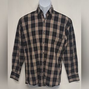 Burma Bibas S Long Sleeve Button Down Shirt 100% Cotton Plaid